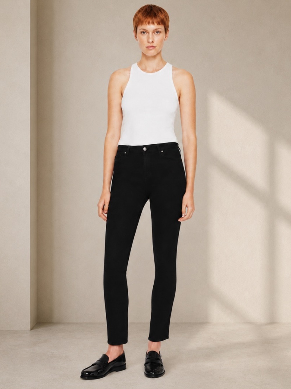 AG Adriano Goldschmied Mari Opulent Black High Rise Slim Straight Jeans 25R
